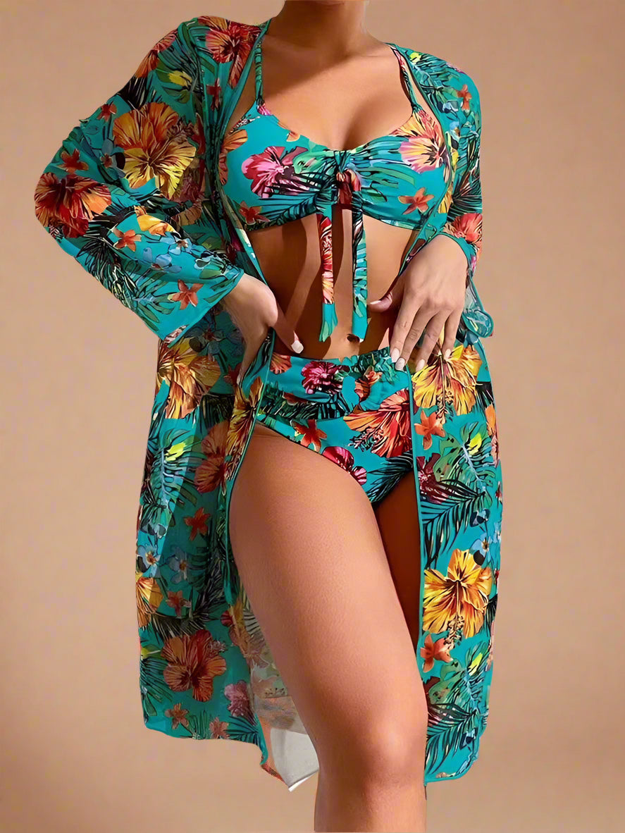 Leticia | Floral Cover-Up Swimsuit 1