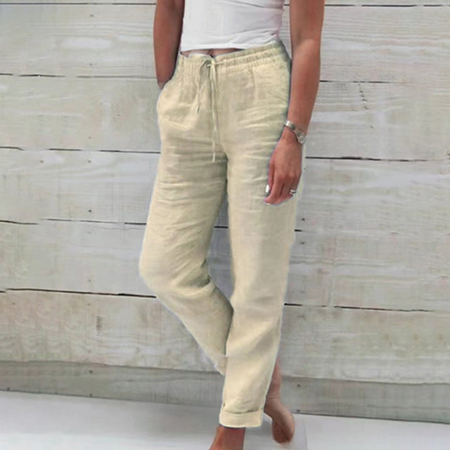 Lightweight Women’s Relaxed Summer Trousers with Drawstring Waist 3