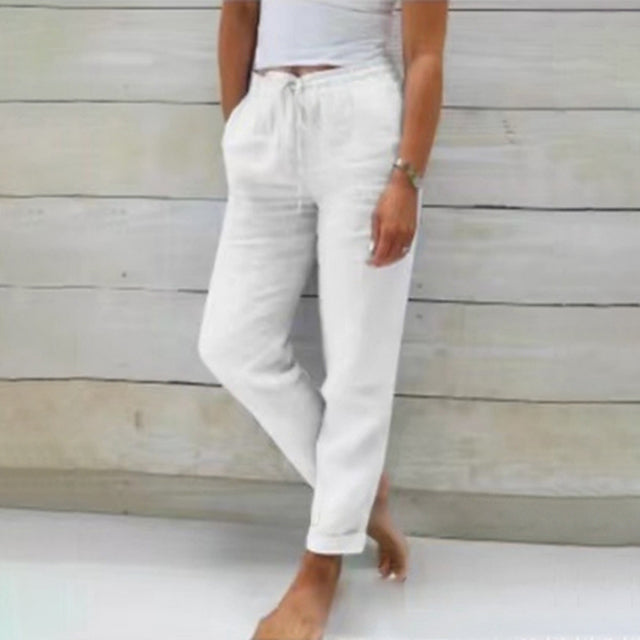 Lightweight Women’s Relaxed Summer Trousers with Drawstring Waist 4