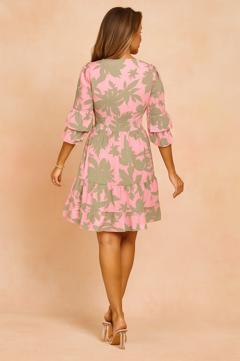 MARBELLA | Elegant Pink Midi Summer Dress 1