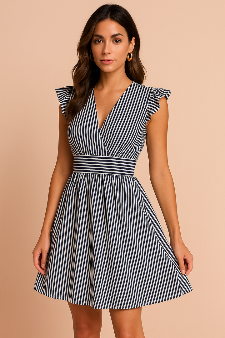 Madison | Stylish Knee-Length Striped Dress 1
