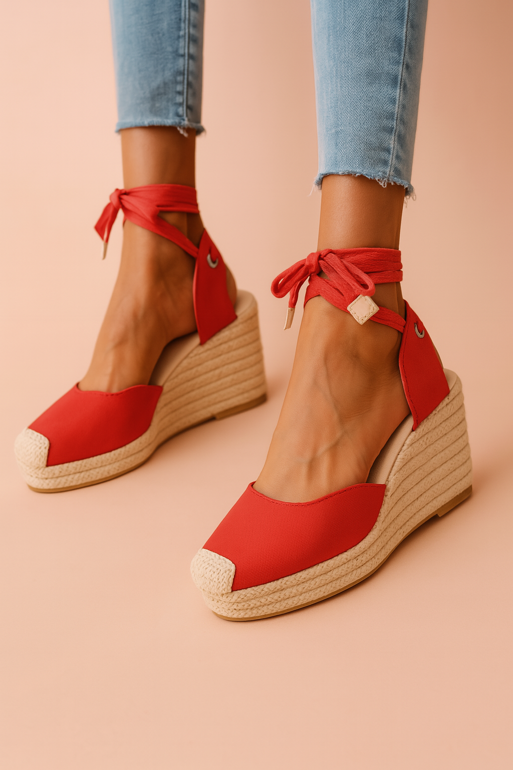 Maja | Wedge sandals with ties 1