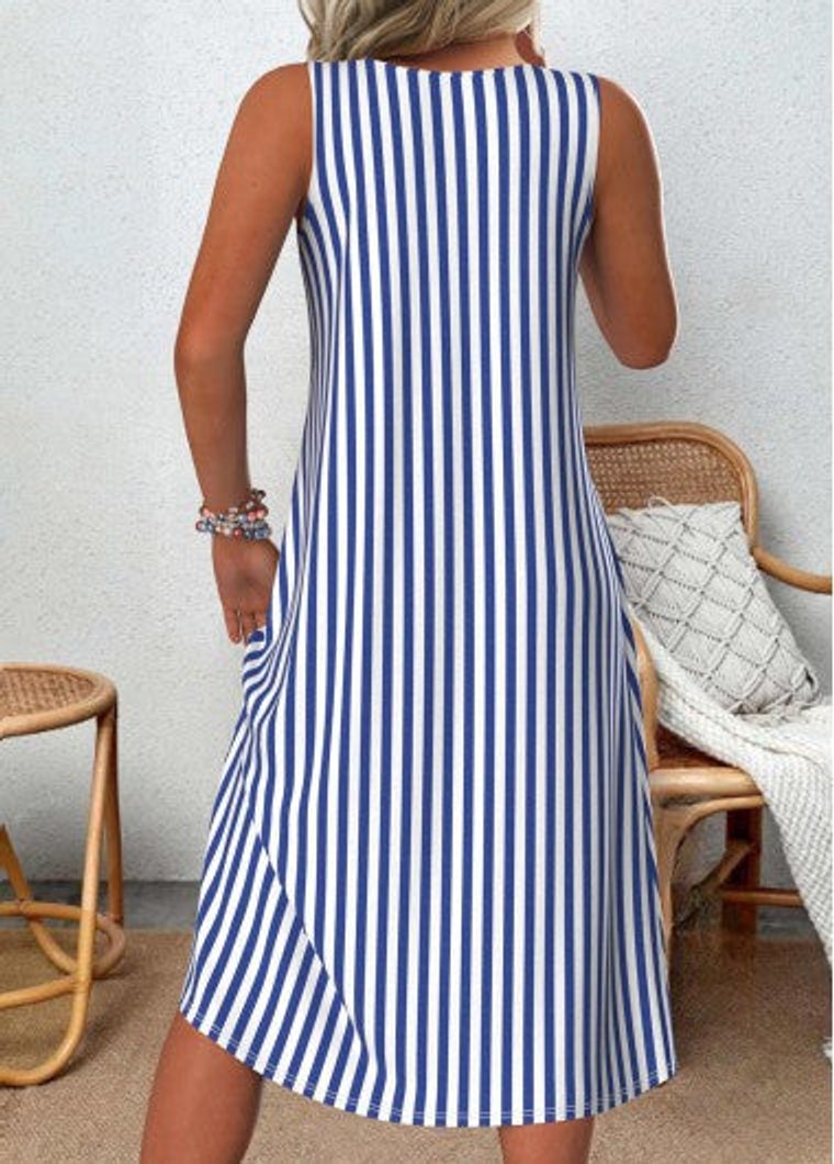 Marie | Women's Sleeveless Striped Summer Dress, Loose Fit 1