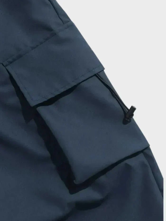 Men's Adjustable Wide-Leg Cargo Trousers with Elastic Waistband and Drawstring Ankles 5