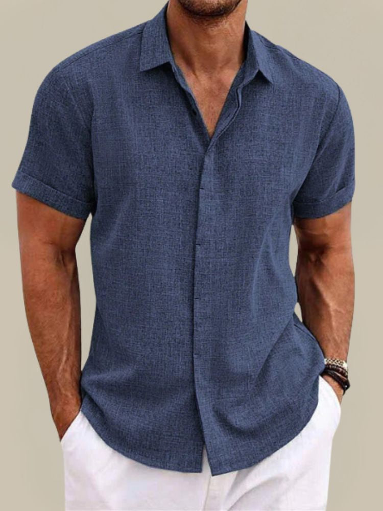 Men's Breathable Short Sleeve Shirt for Summer Casual Wear 0