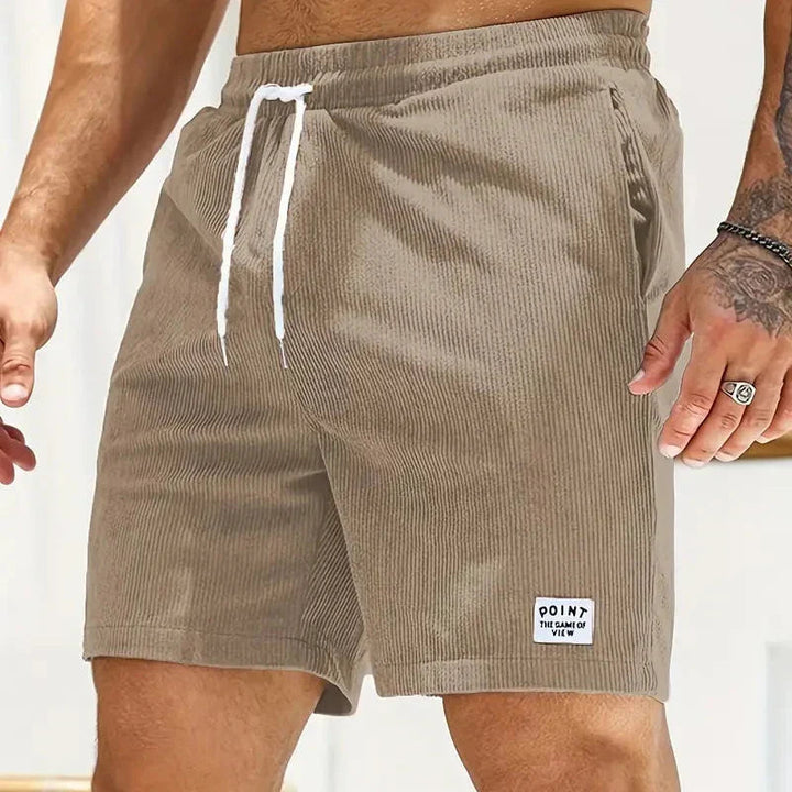 Men's Casual Corduroy Shorts with Drawstring Relaxed Fit 10
