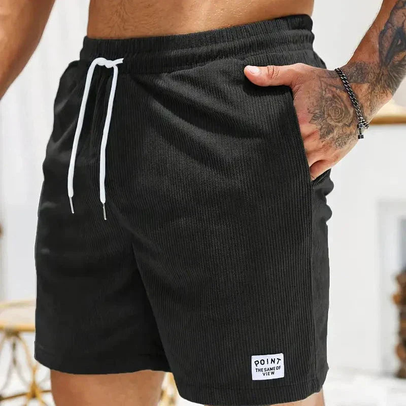 Men's Casual Corduroy Shorts with Drawstring Relaxed Fit 13