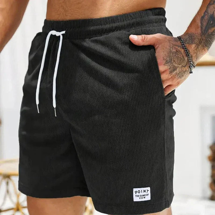 Men's Casual Corduroy Shorts with Drawstring Relaxed Fit 13