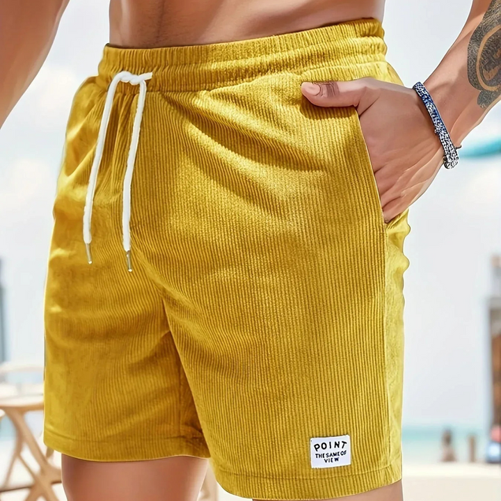 Men's Casual Corduroy Shorts with Drawstring Relaxed Fit 19