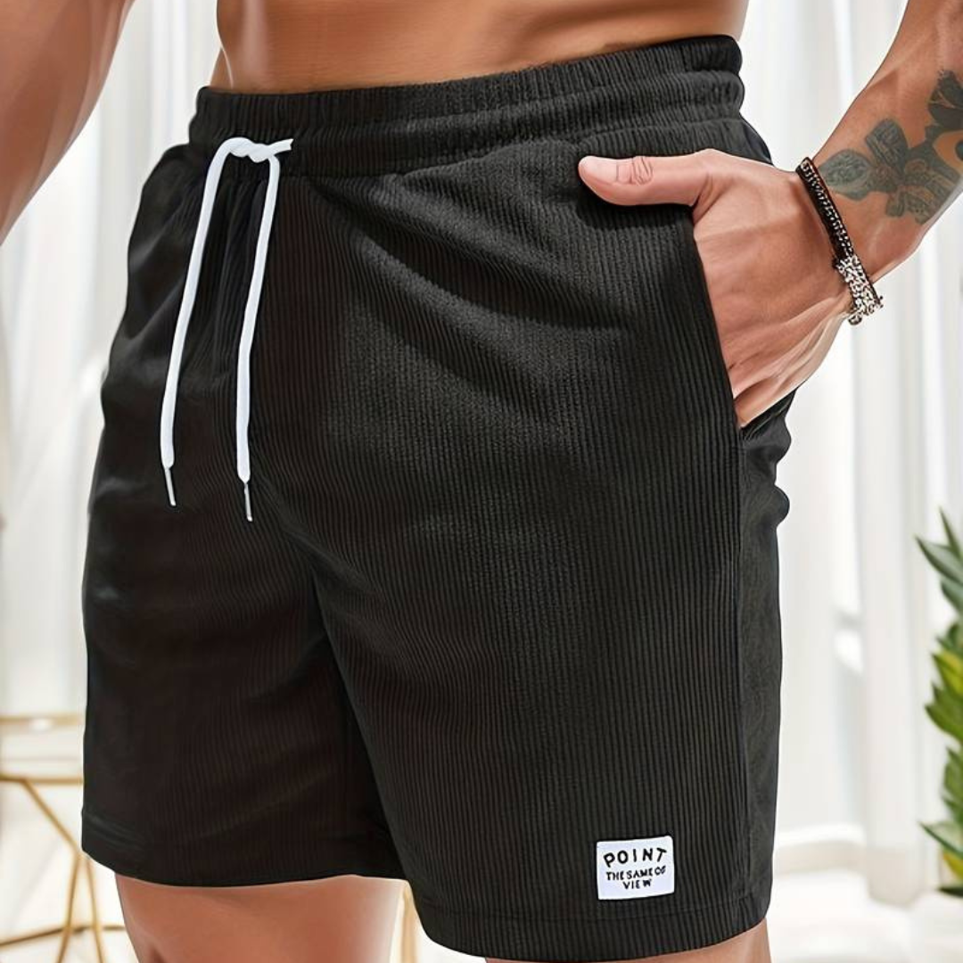 Men's Casual Corduroy Shorts with Drawstring Relaxed Fit 3