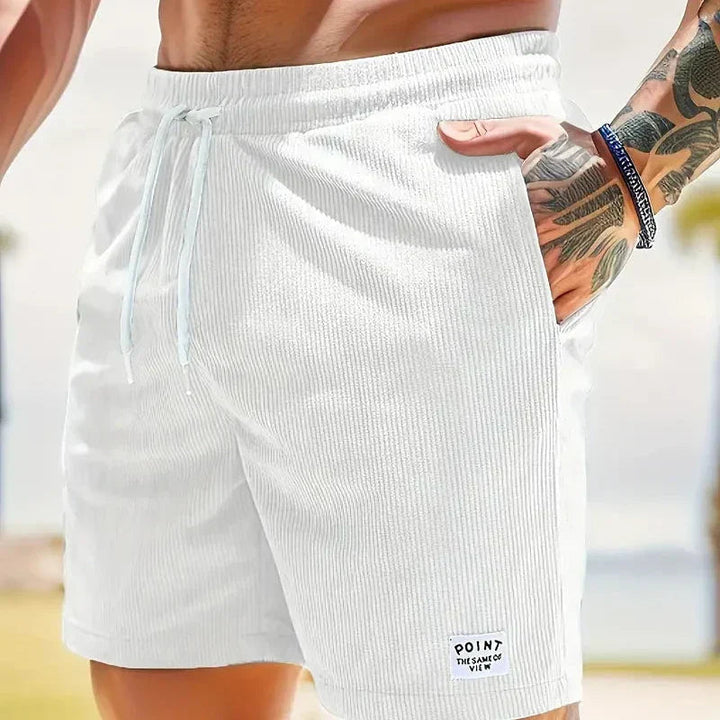 Men's Casual Corduroy Shorts with Drawstring Relaxed Fit 9