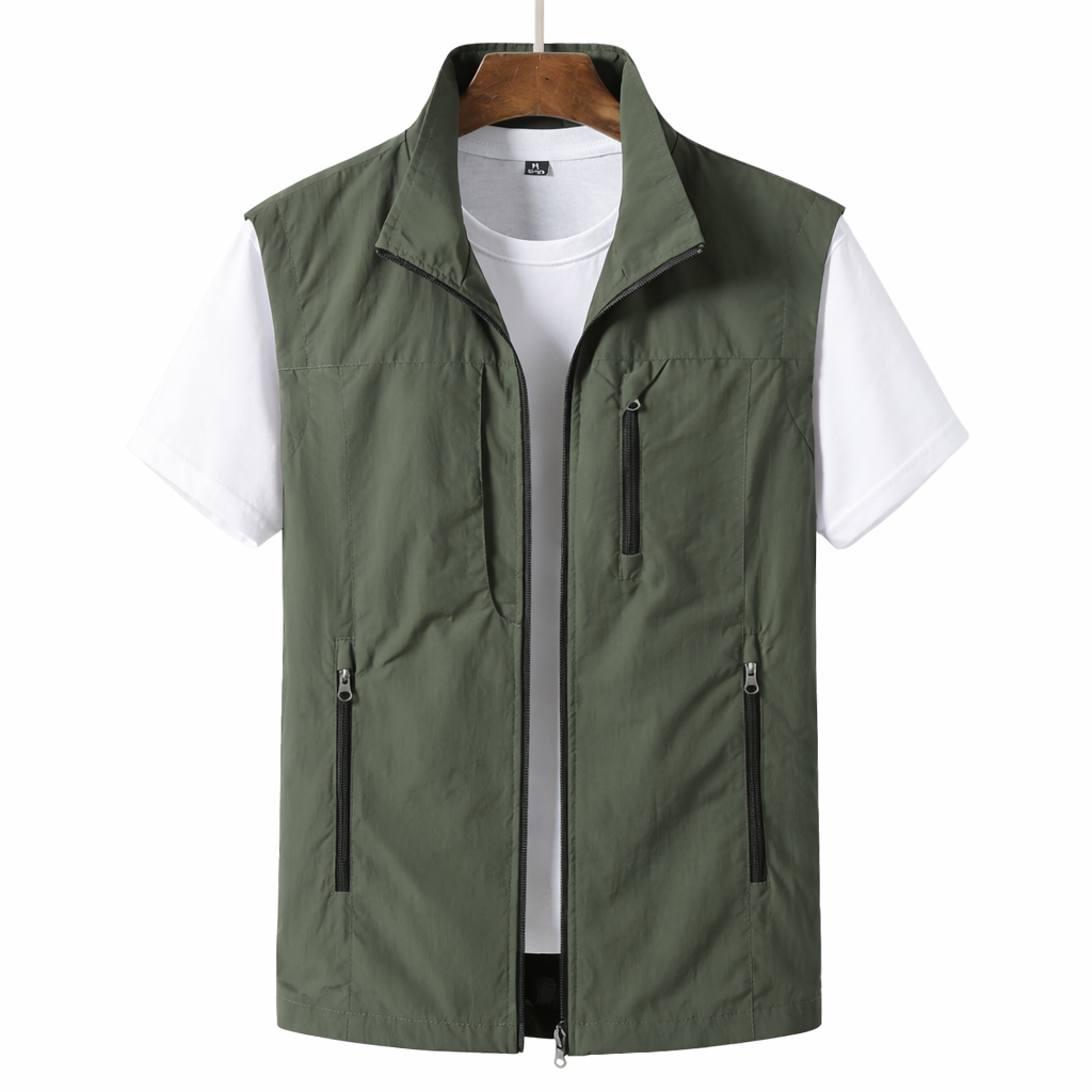 Men's Lightweight Utility Vest - Casual Layer with Zip Front 0