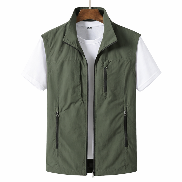Men's Lightweight Utility Vest - Casual Layer with Zip Front 0