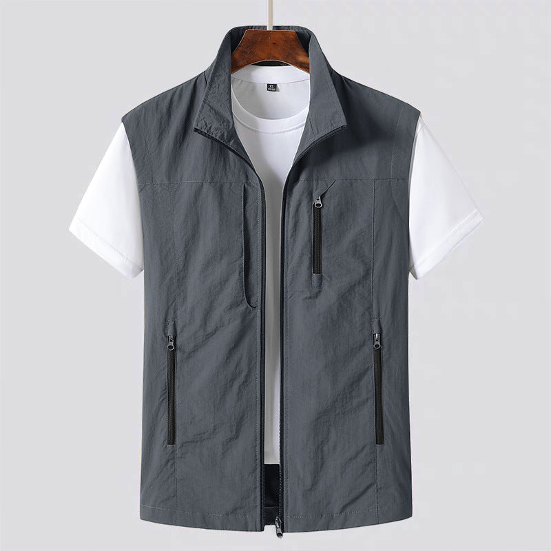 Men's Lightweight Utility Vest - Casual Layer with Zip Front 1