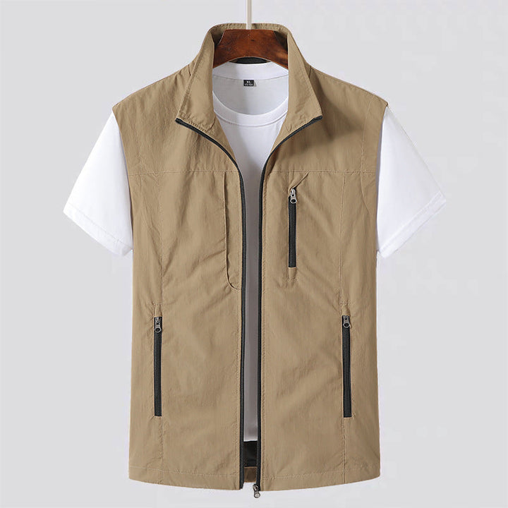 Men's Lightweight Utility Vest - Casual Layer with Zip Front 2