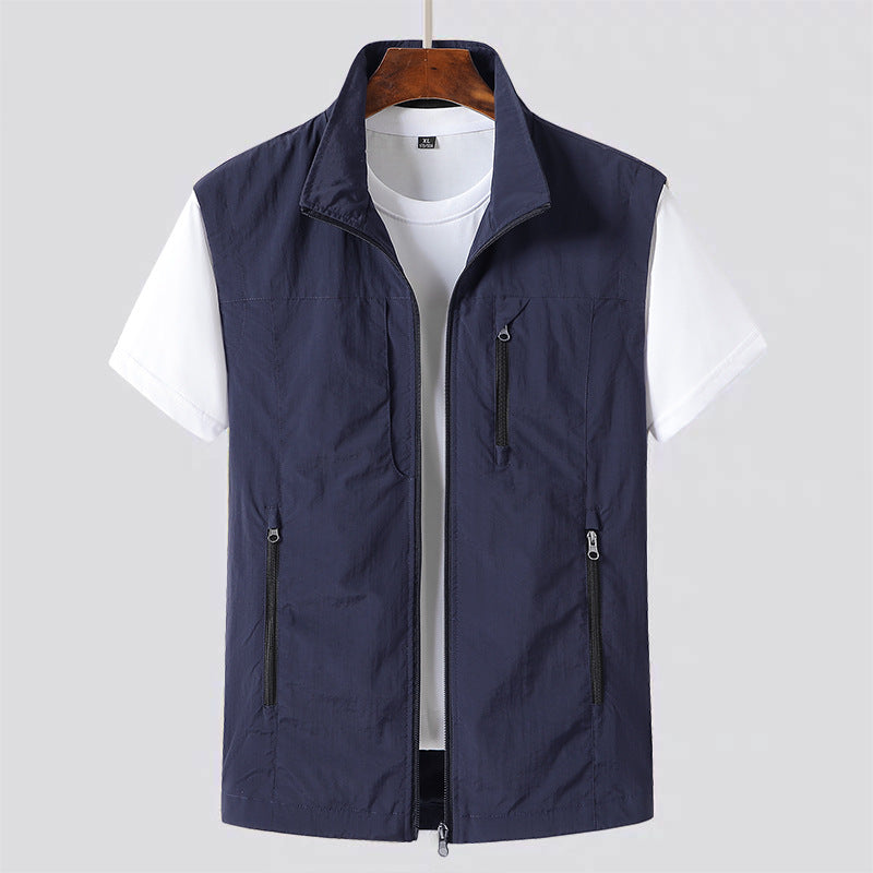 Men's Lightweight Utility Vest - Casual Layer with Zip Front 3