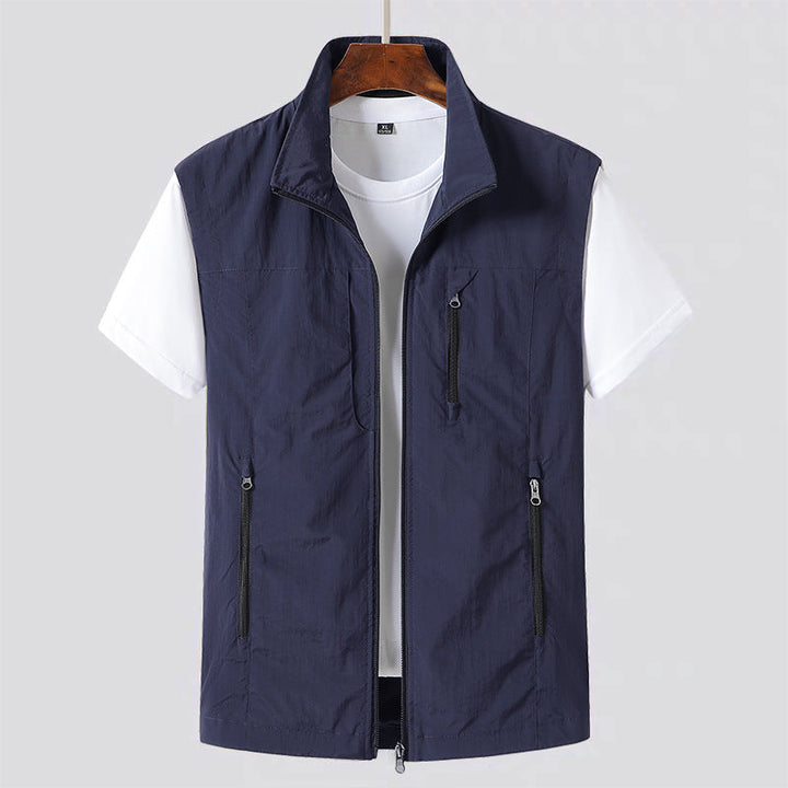 Men's Lightweight Utility Vest - Casual Layer with Zip Front 3