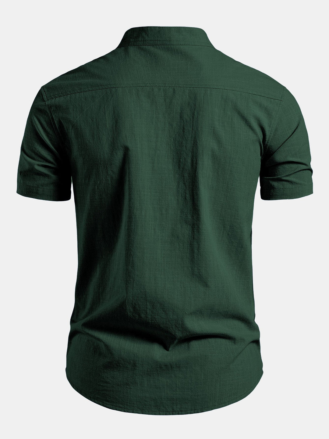 Men's Minimal Tailored Fit Stand Collar Short Sleeve Shirt 5