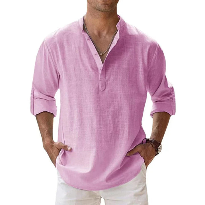 Men's Relaxed Fit Henley Shirt for Summer - Lightweight Button Neck Top 2