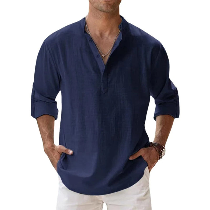 Men's Relaxed Fit Henley Shirt for Summer - Lightweight Button Neck Top 4