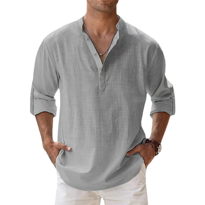 Men's Relaxed Fit Henley Shirt for Summer - Lightweight Button Neck Top 5