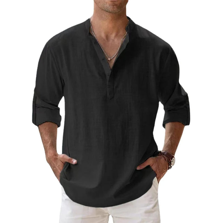 Men's Relaxed Fit Henley Shirt for Summer - Lightweight Button Neck Top 6