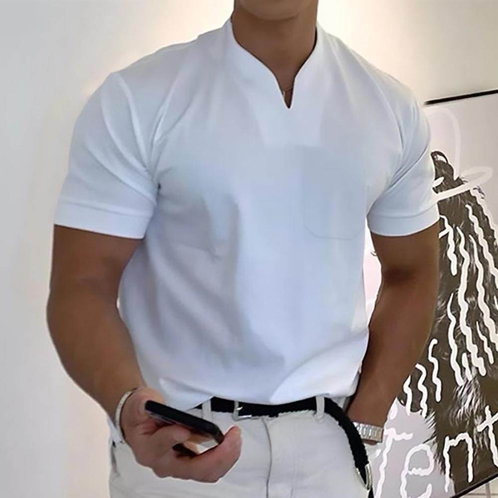 Men's Short Sleeve V-Neck T-Shirt for Smart Casual Style 0