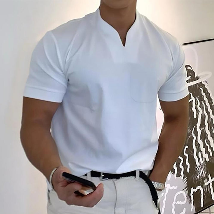 Men's Short Sleeve V-Neck T-Shirt for Smart Casual Style 0