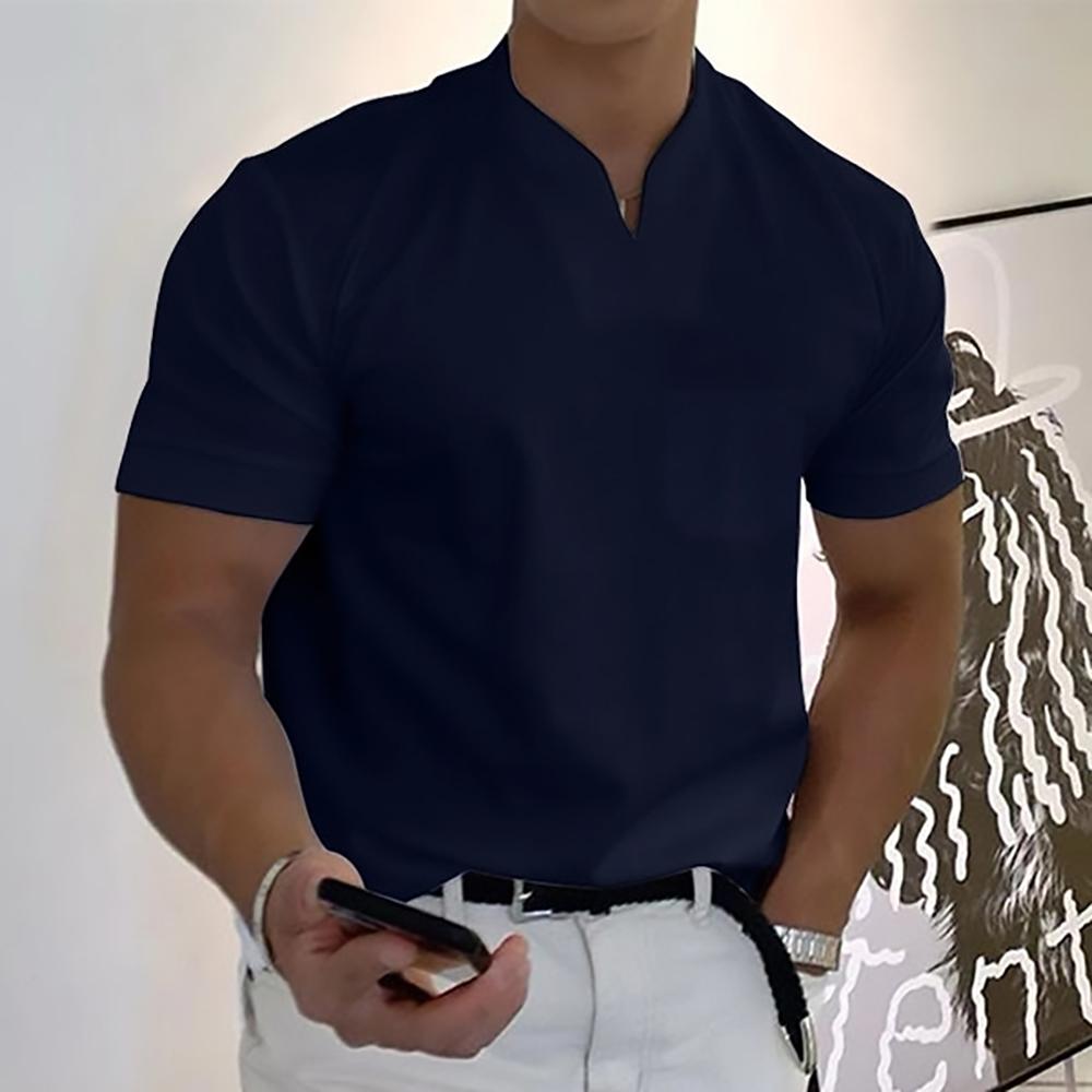 Men's Short Sleeve V-Neck T-Shirt for Smart Casual Style 1
