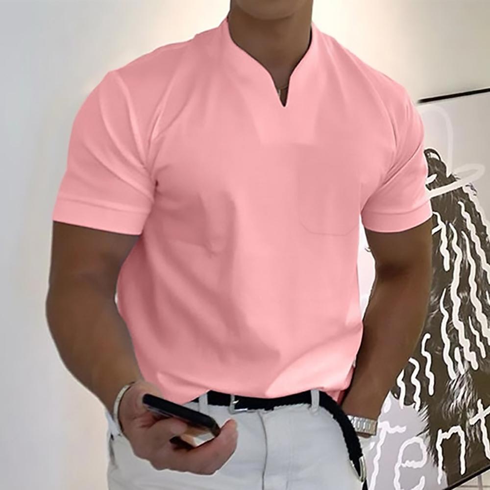 Men's Short Sleeve V-Neck T-Shirt for Smart Casual Style 2