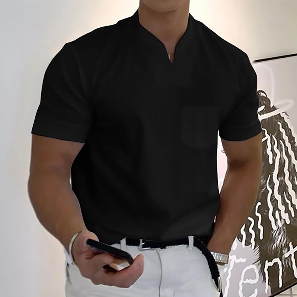 Men's Short Sleeve V-Neck T-Shirt for Smart Casual Style 4