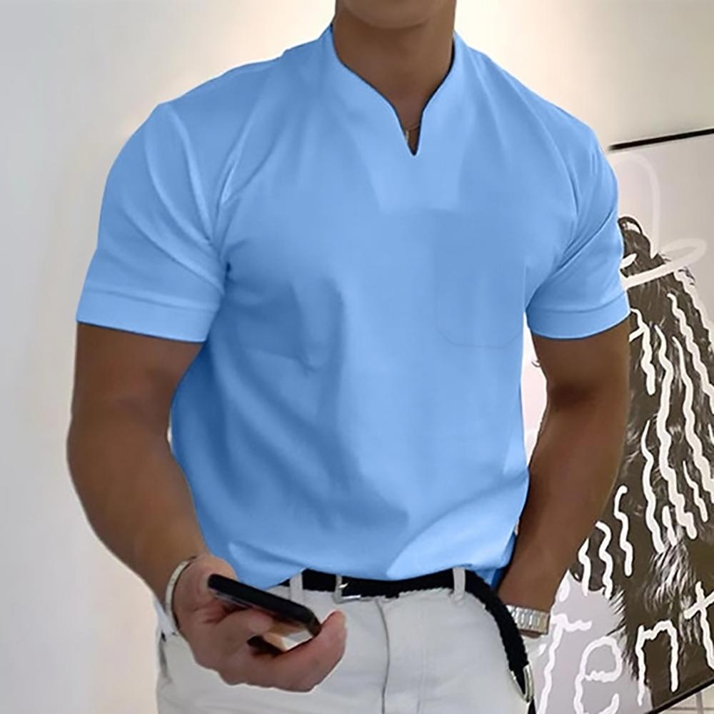 Men's Short Sleeve V-Neck T-Shirt for Smart Casual Style 5