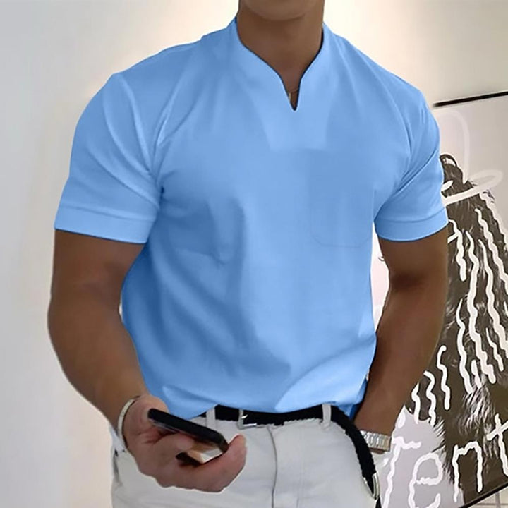 Men's Short Sleeve V-Neck T-Shirt for Smart Casual Style 5