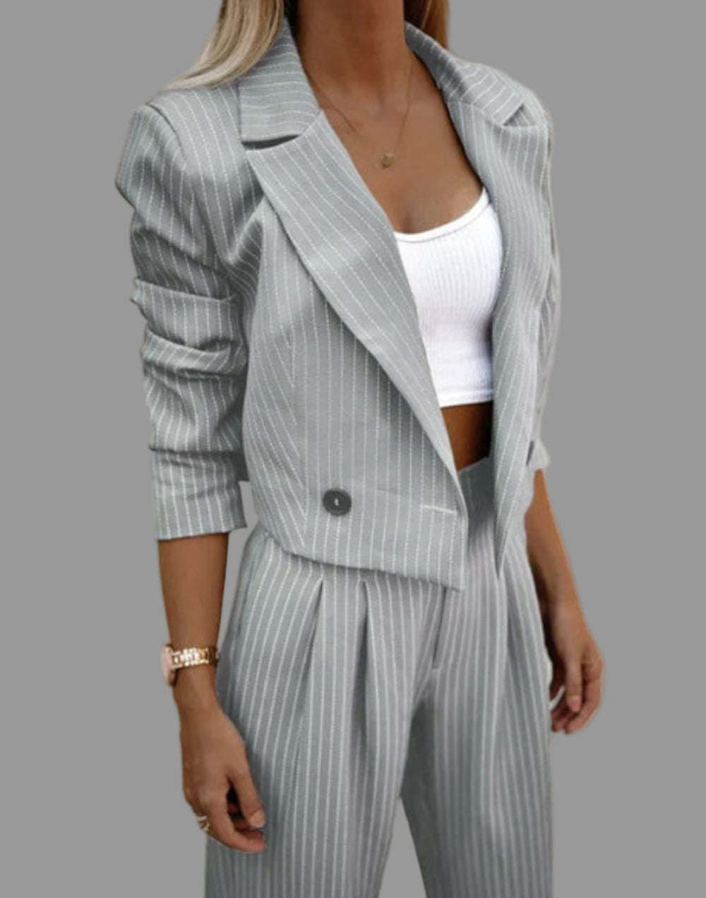 Modern Women's Suit Set - Stylish Office & Evening Wear, Elegant Jacket & Comfortable Trousers, Versatile Fashion Ensemble 1