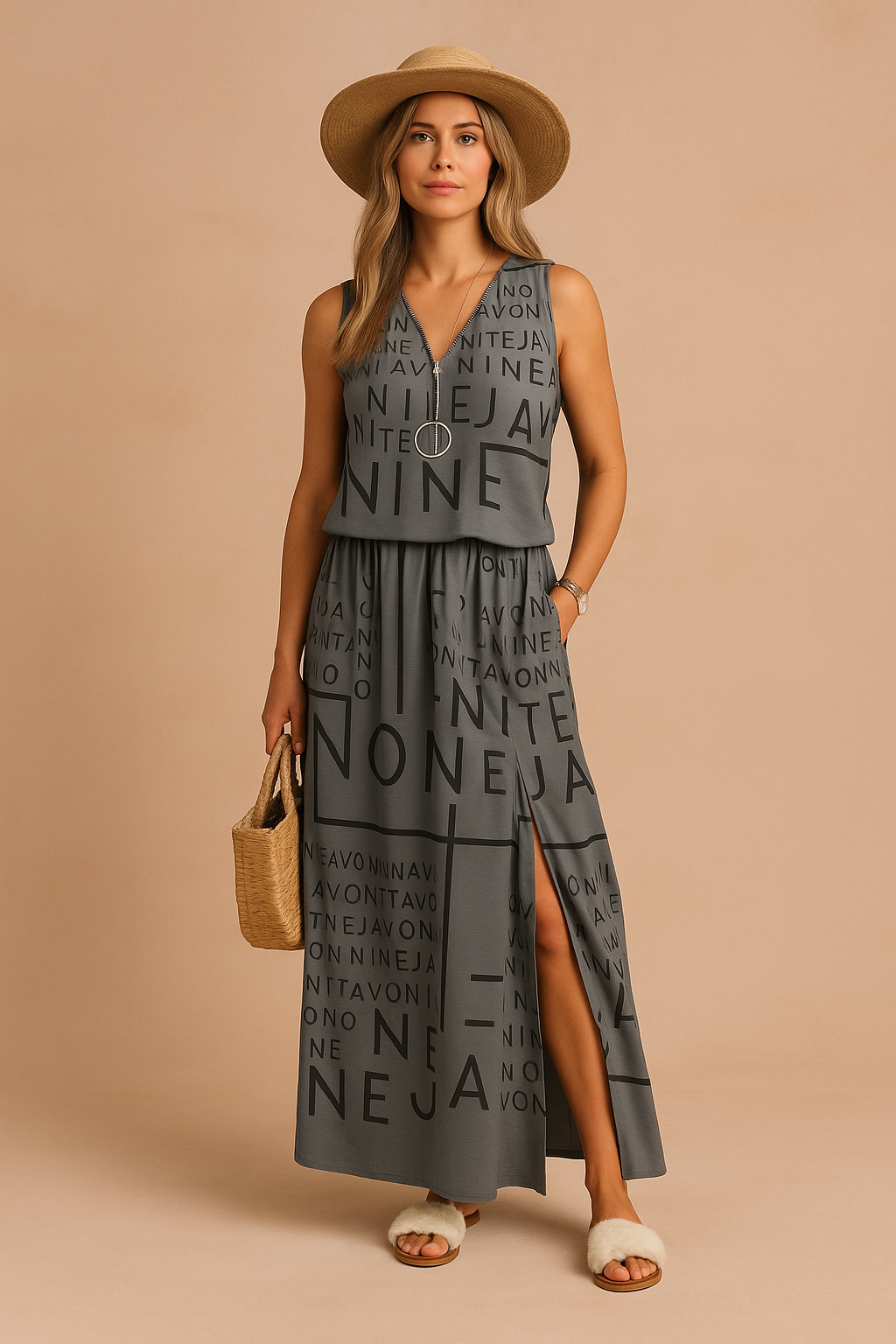Natalia | Fashionable Sleeveless Dress with Print 1
