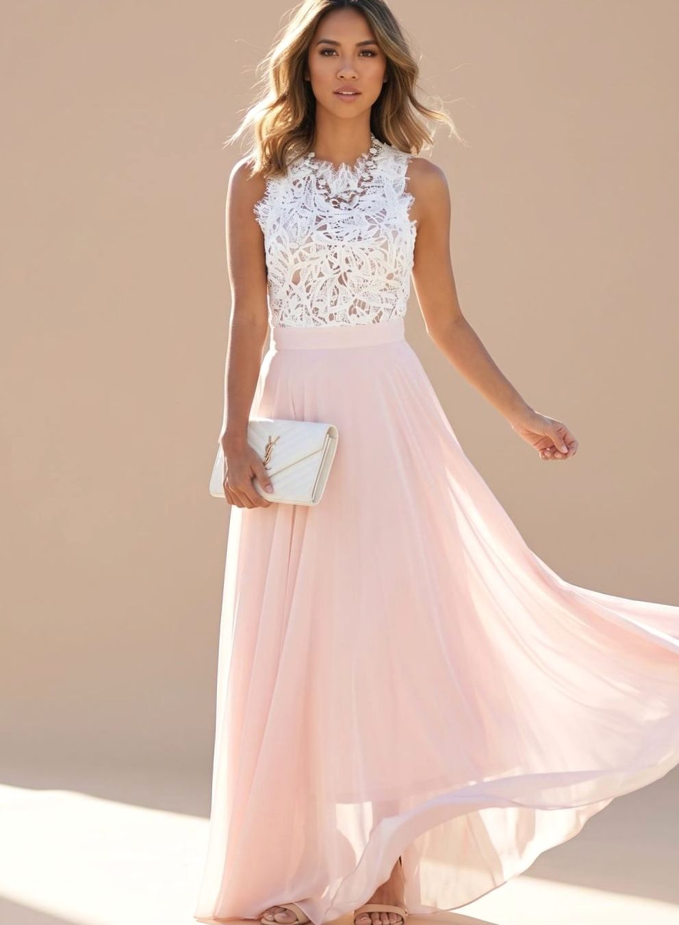Nora | Women's Lace Cocktail Dress Chiffon Maxi Evening Dress 1