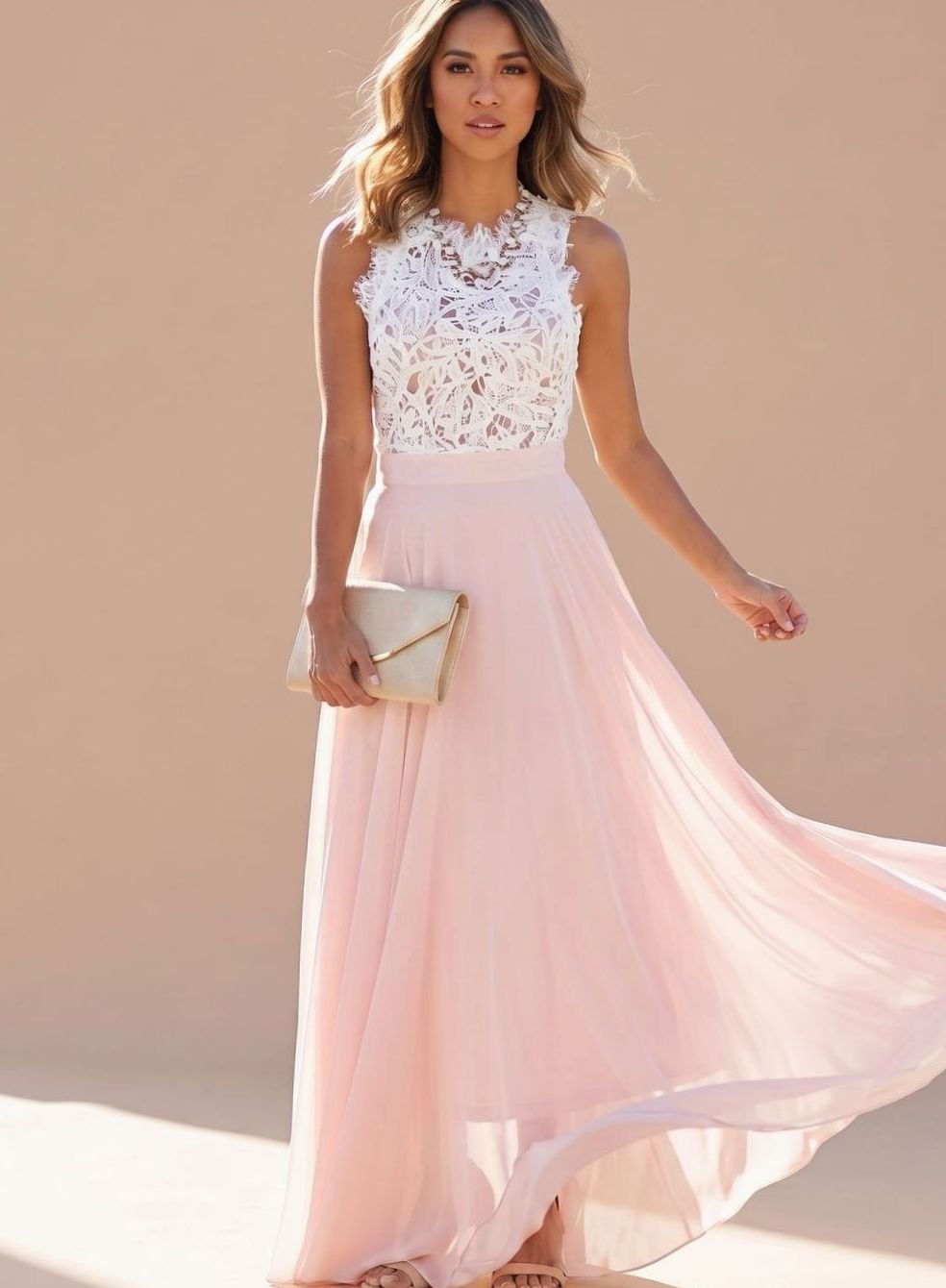 Nora | Women's Lace Cocktail Dress Chiffon Maxi Evening Dress 2