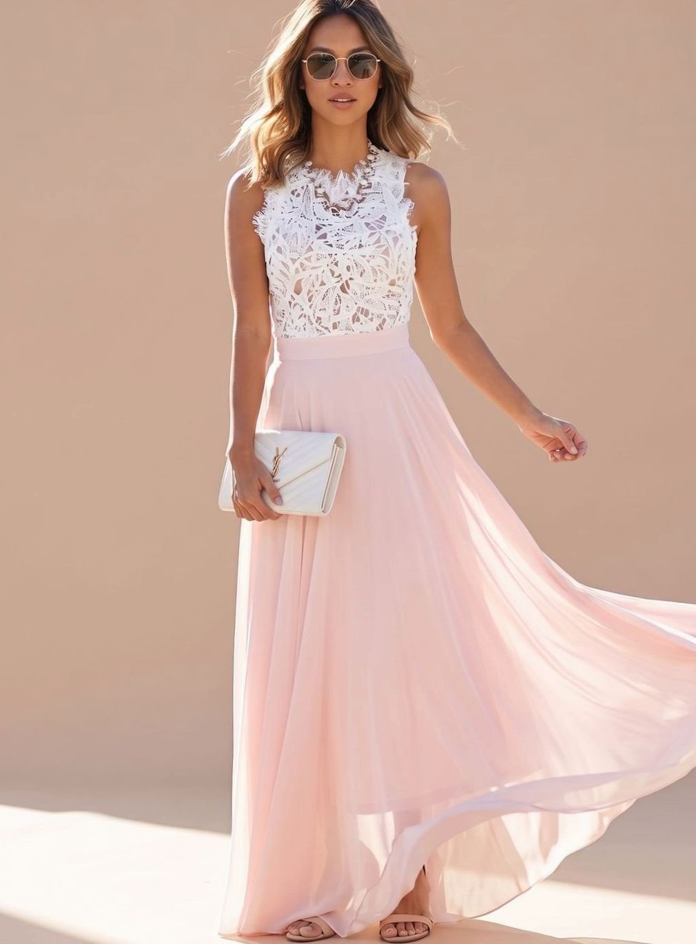 Nora | Women's Lace Cocktail Dress Chiffon Maxi Evening Dress 3