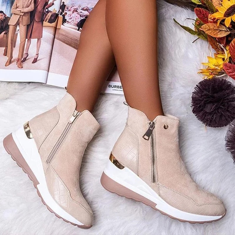 Orthopedic Ankle Boots with Zip Closure for Comfortable Arch Support 0
