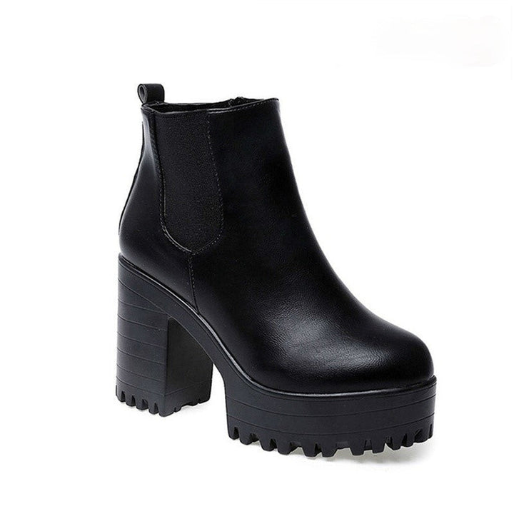 Orthopedic Arch Support Ankle Boots for Women with Square Block Heel 1