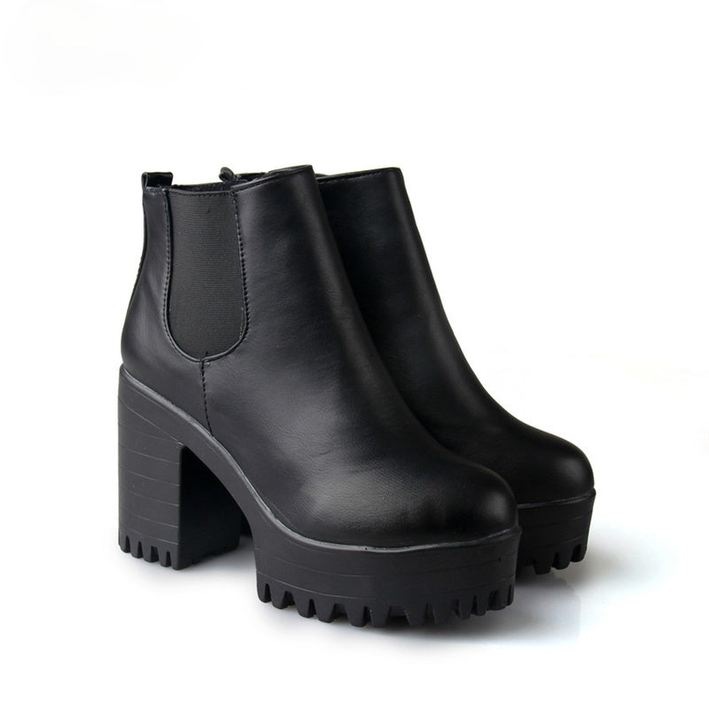 Orthopedic Arch Support Ankle Boots for Women with Square Block Heel 2