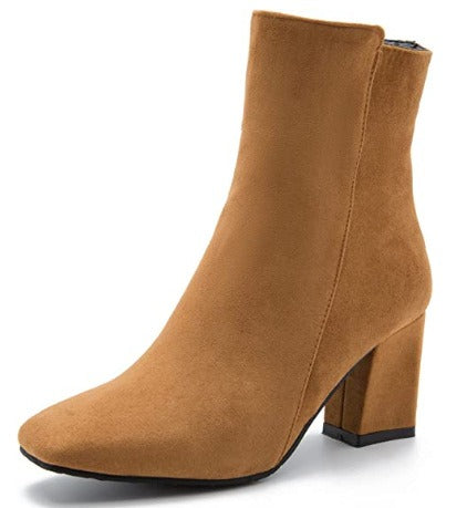 Orthopedic Chunky Block Heel Ankle Boots with Arch Support for Women 2