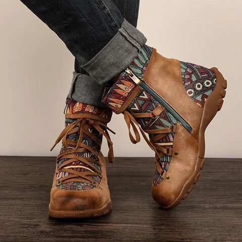 Orthopedic Retro Bohemian Women's Boots with Arch Support 1