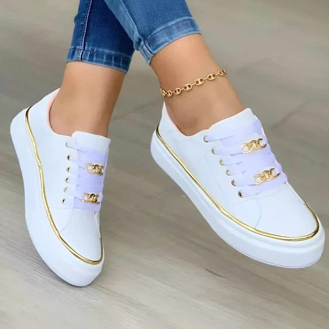 Orthopedic Women's Sneakers - Best Walking Shoes for Women with Chic Accents and Shock-Absorbing Soles 0