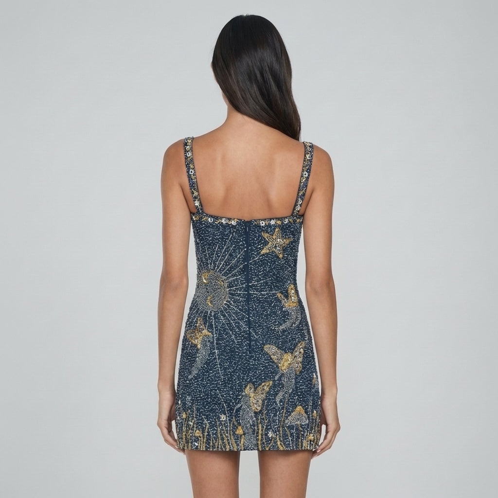 Shimmering Starry Mini Dress for Women - Bold Evening Style 2
