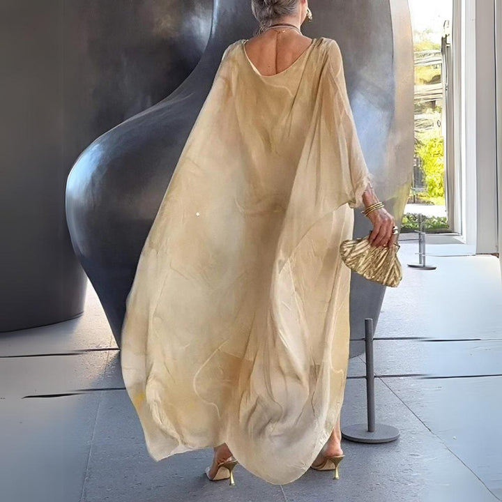 Sophie | Women's Long Sleeve Maxi Dress Flowing Round Neck Evening Dress 2