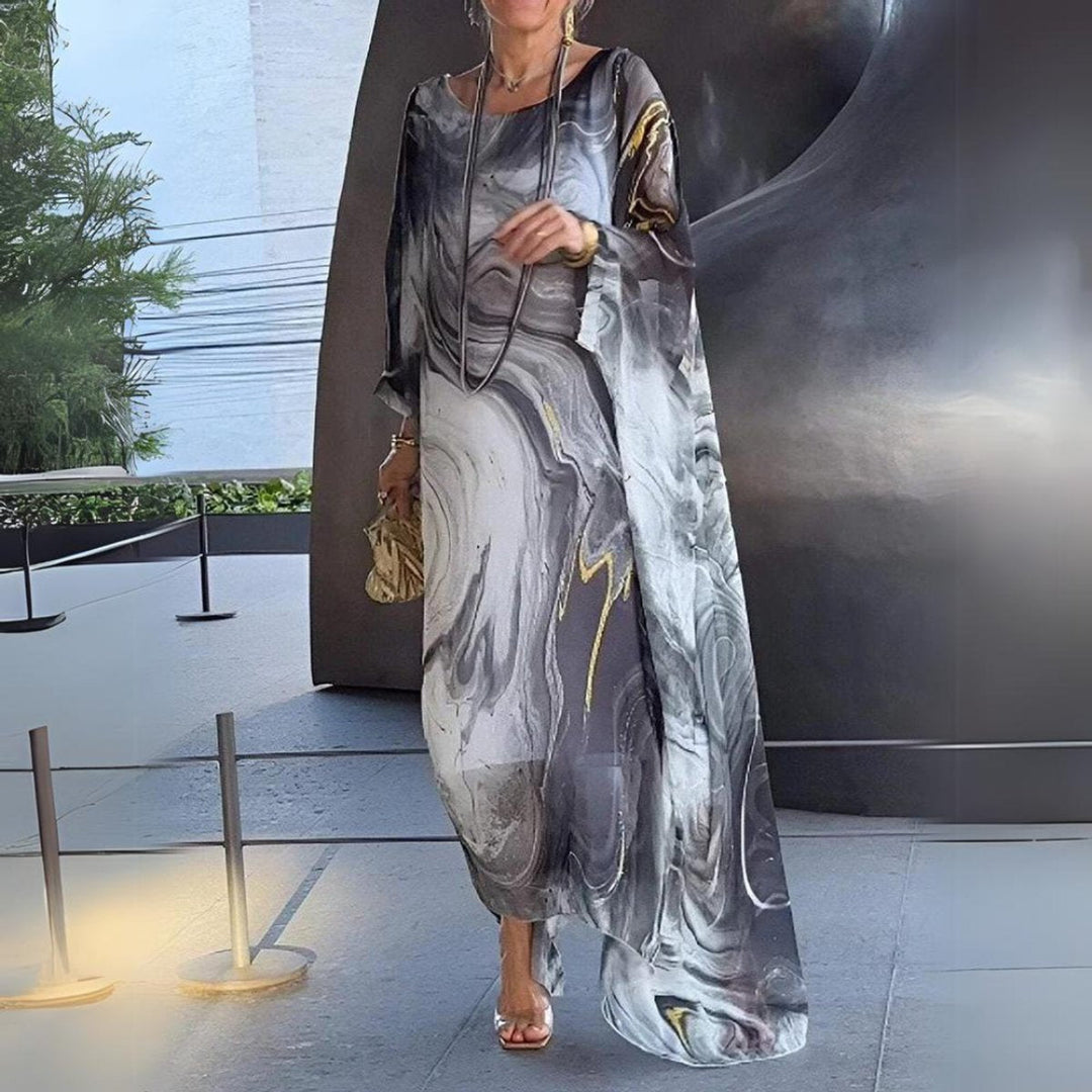 Sophie | Women's Long Sleeve Maxi Dress Flowing Round Neck Evening Dress 5