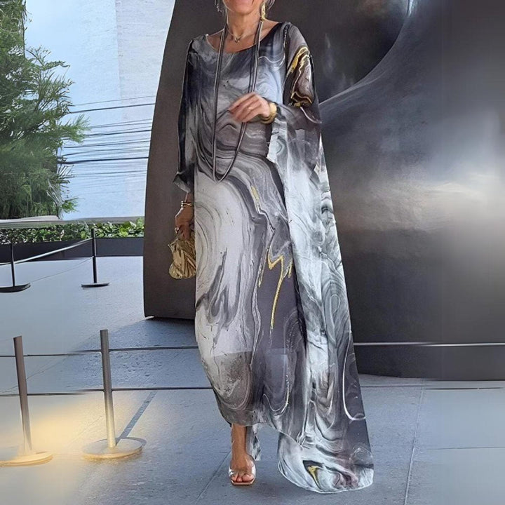 Sophie | Women's Long Sleeve Maxi Dress Flowing Round Neck Evening Dress 5