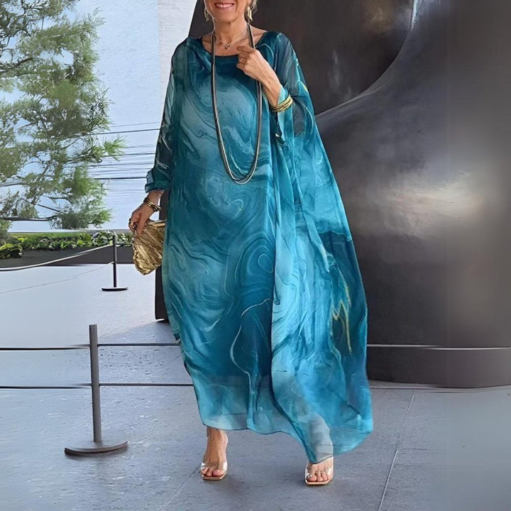Sophie | Women's Long Sleeve Maxi Dress Flowing Round Neck Evening Dress 7