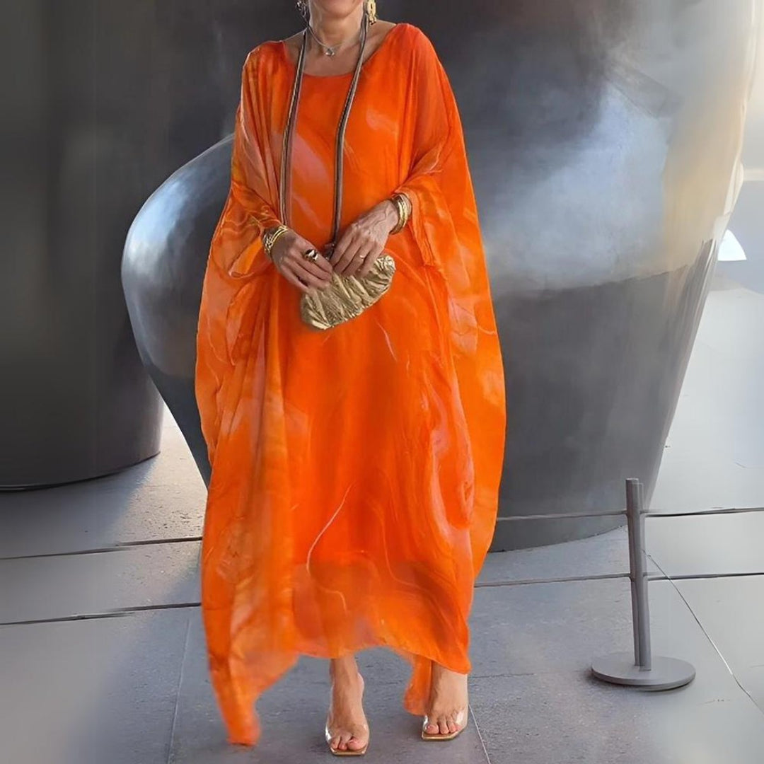 Sophie | Women's Long Sleeve Maxi Dress Flowing Round Neck Evening Dress 8